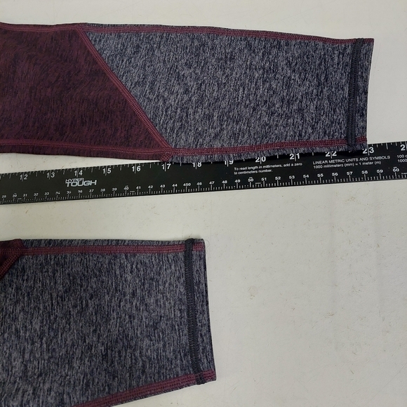 alo Yoga Maroon Gray Leggings Pants S Athleisure Workout Heathered Flexible - Picture 3 of 7